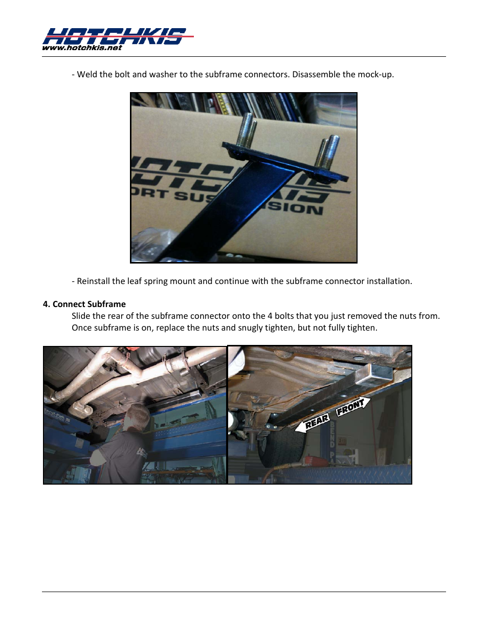 Hotchkis 4010 Subframe Connectors, Mopar B-Body User Manual | Page 7 / 16