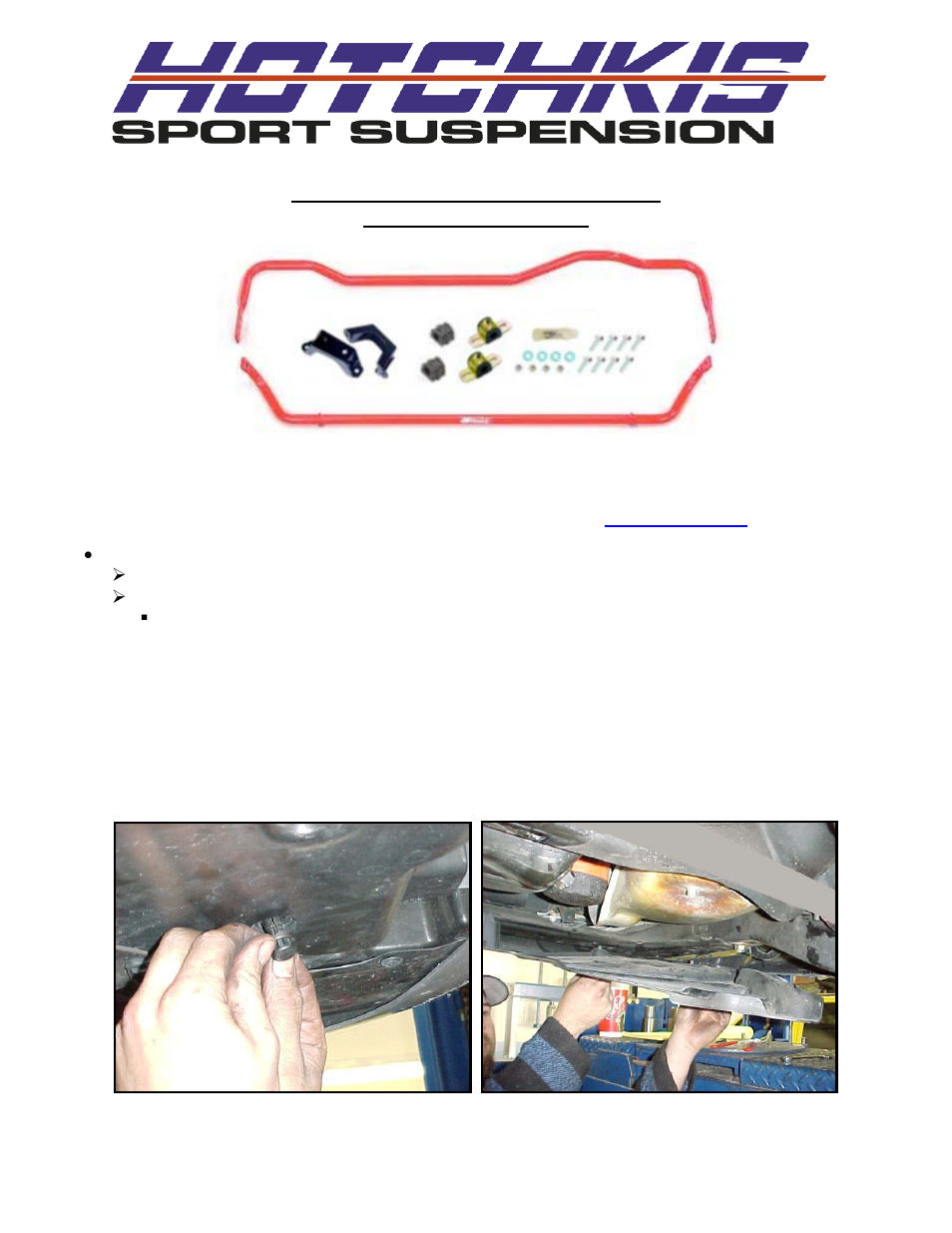 Hotchkis 22407R Subaru WRX Autocross Rear Sway Bar User Manual | 13 pages