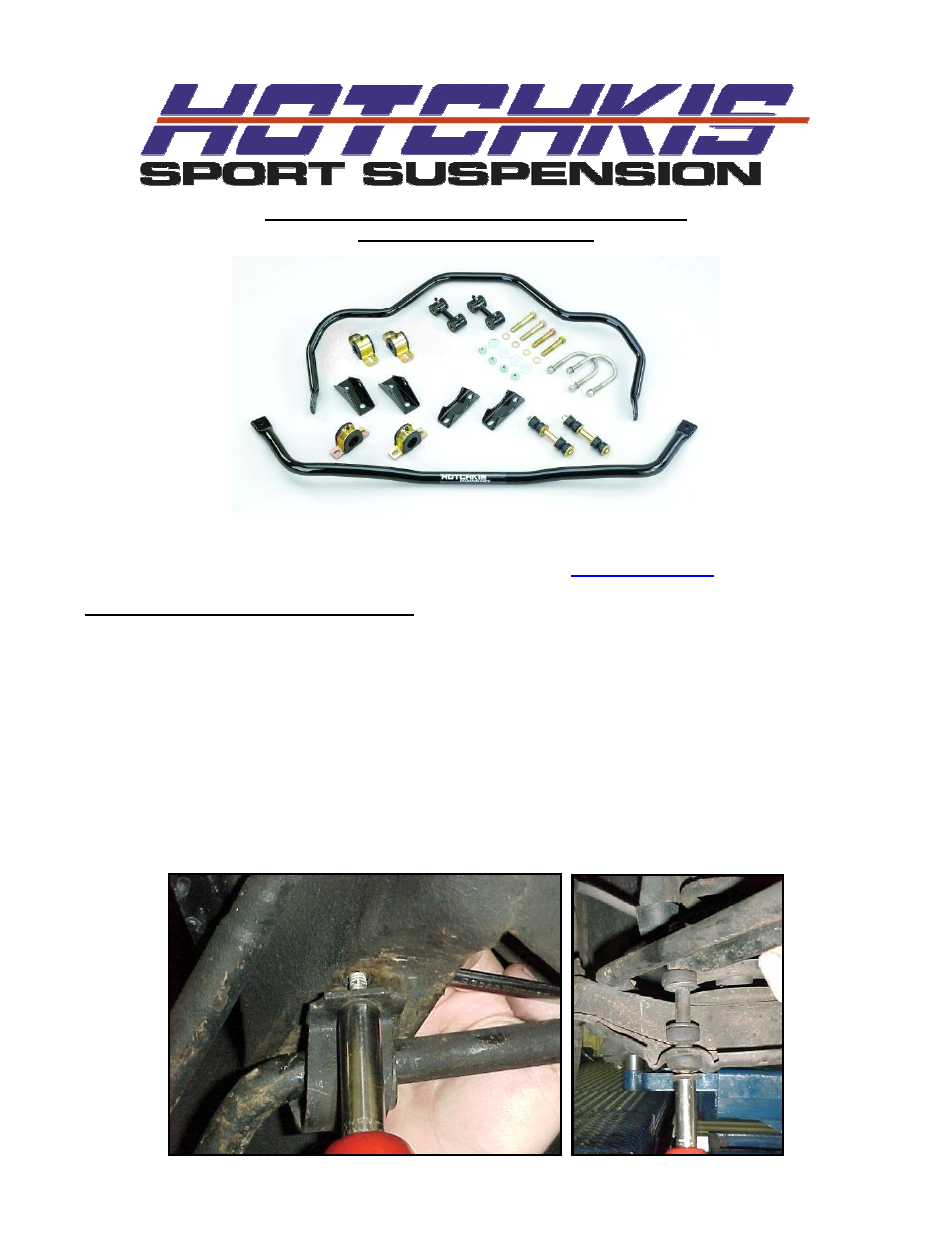 Hotchkis 2253 Sway Bars, Set, 65-66 GM B-Body, Sport User Manual | 15 pages