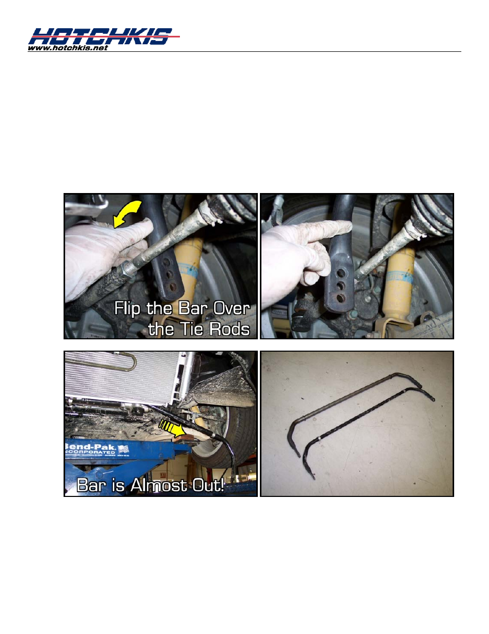Remove the front sway bar | Hotchkis 22435R MX5 Rear Sport Sway Bar User Manual | Page 3 / 10