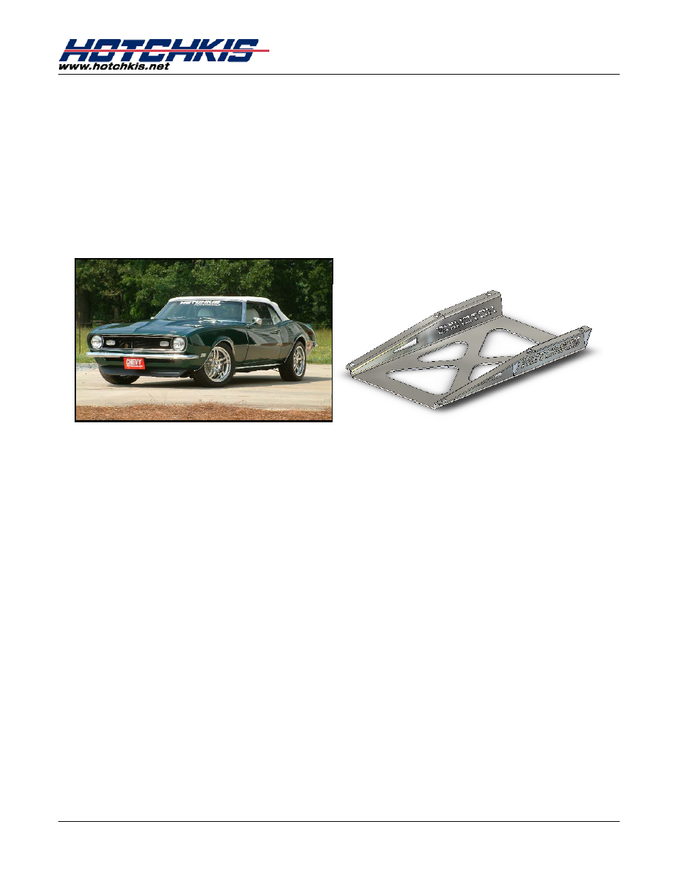 Hotchkis 1404 Chassis, X Brace Support, Convertible, 67-69 Camaro-Firebird F-Body User Manual | 6 pages