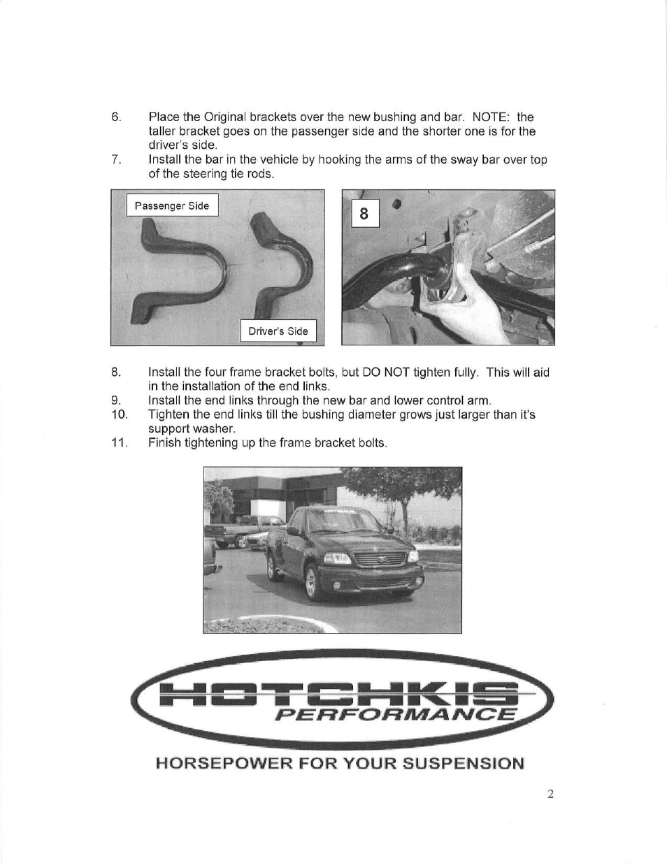Hotchkis 2241 1997-2003 F150 Sport Sway Bars (Stock Height Trucks) User Manual | Page 2 / 9
