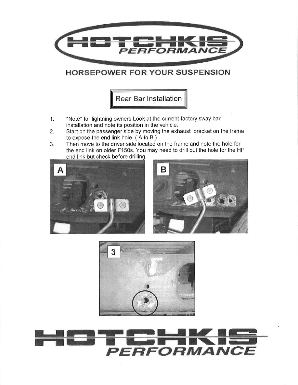 Hotchkis 2241 1997-2003 F150 Sport Sway Bars (Stock Height Trucks) User Manual | Page 3 / 9