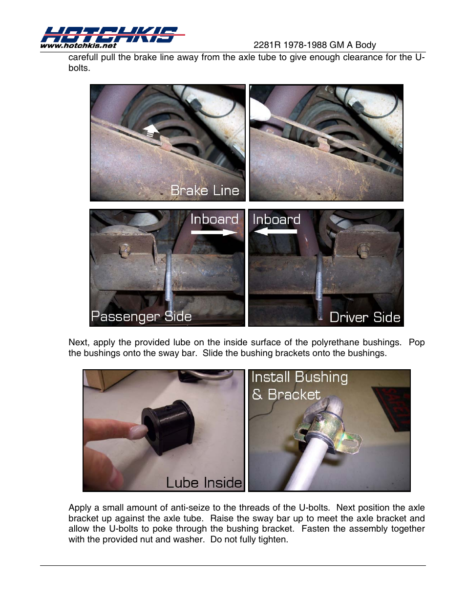 Hotchkis 2281R Sway Bars, Rear, 78-88 GM A, G-Body, Extreme User Manual | Page 3 / 7
