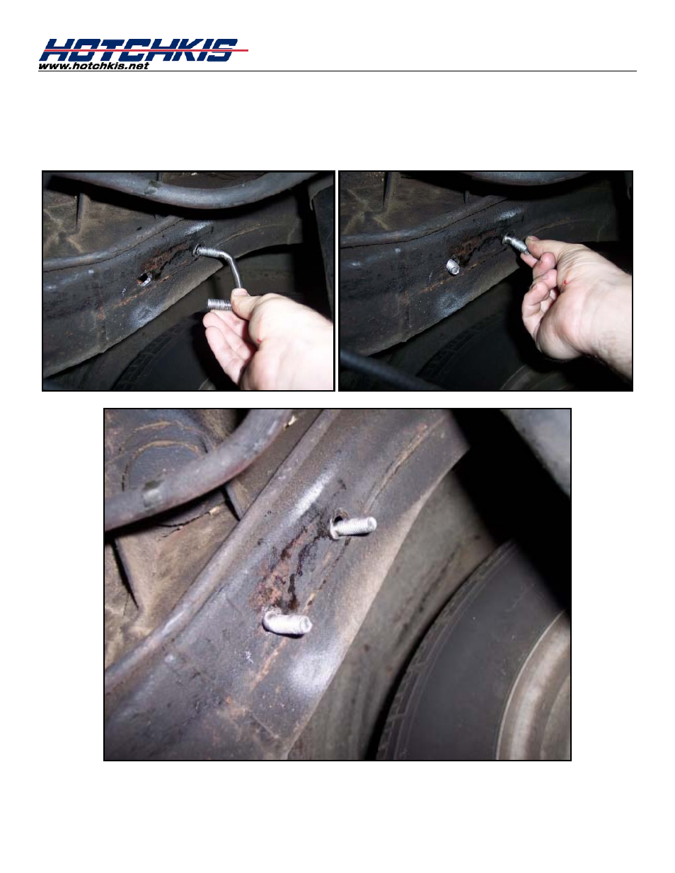 Install shorty u-bolts (kit #1718) onto frame | Hotchkis 22105 "Tri 5 Chevy Front Sport Sway Bar" User Manual | Page 12 / 16