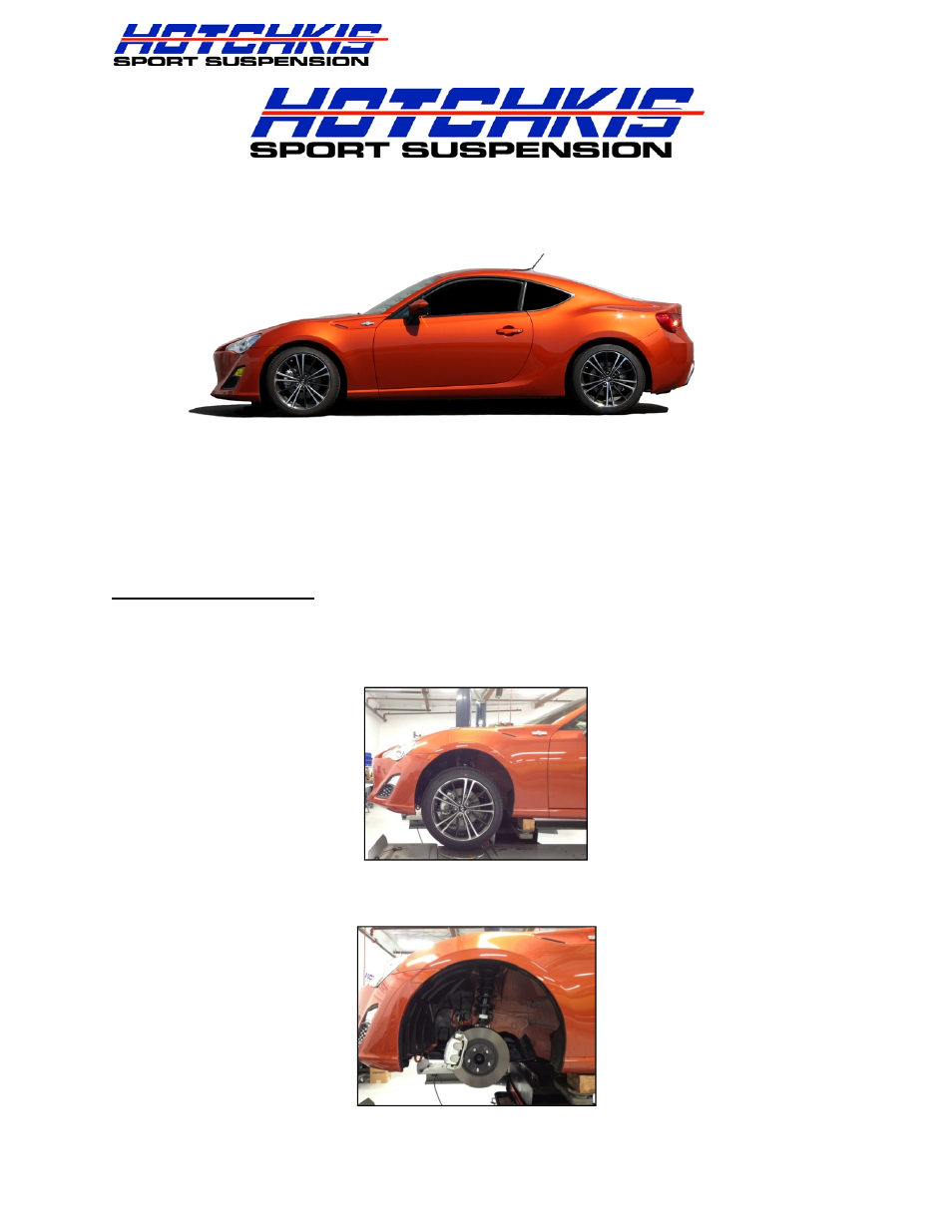 Hotchkis 19445 Scion FRS, Subaru BRZ Sport Coil Springs User Manual | 34 pages
