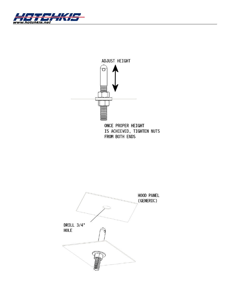 Hotchkis 1760 Quick Release Billet Hood Pin Kit User Manual | Page 2 / 9
