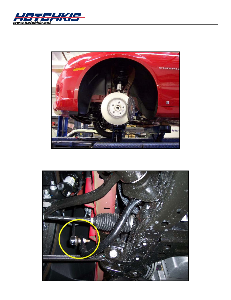 Hotchkis 22110F Sway Bars, Front, 10-11 Camaro, Competition User Manual | Page 2 / 9