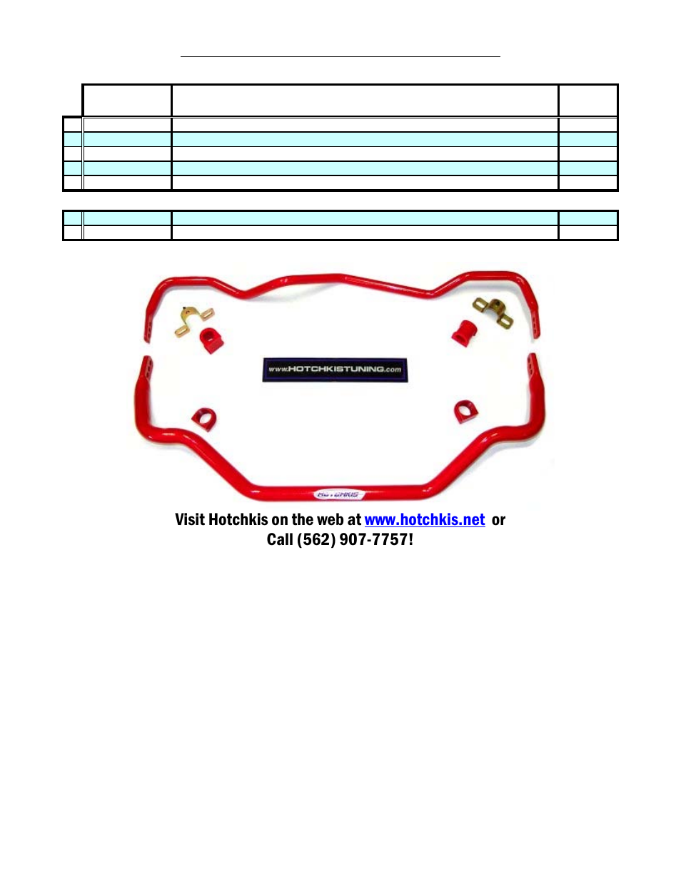 Hotchkis 80413-1 350Z Stage 1 TVS Kit User Manual | Page 7 / 10