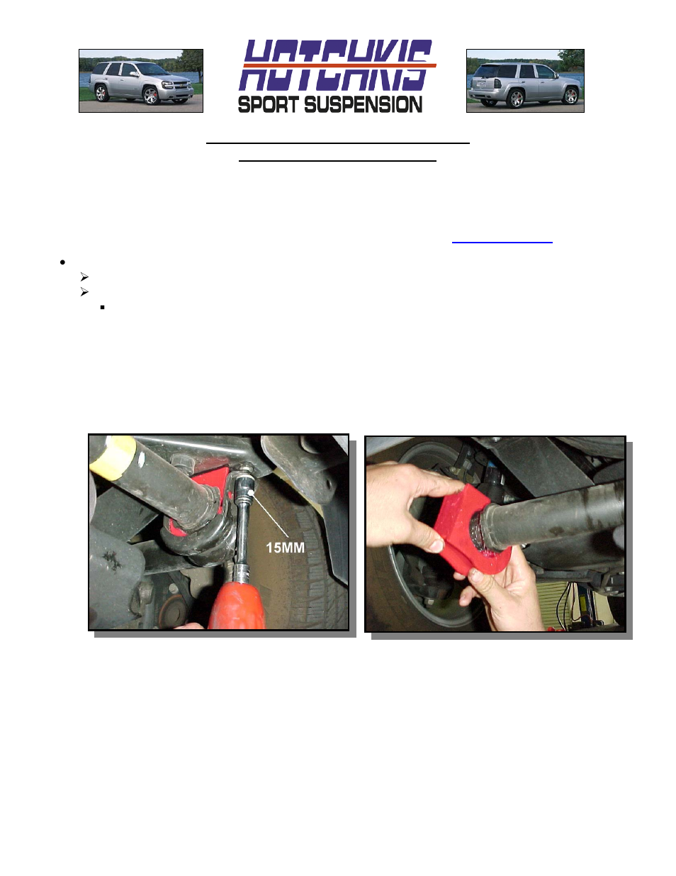 Hotchkis 2272 Trailblazer Rear Sport Sway Bar User Manual | 8 pages