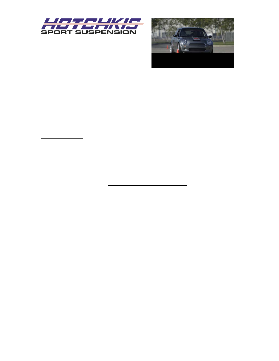 Hotchkis 22800R Mini Cooper Sport Rear Sway Bar User Manual | 11 pages