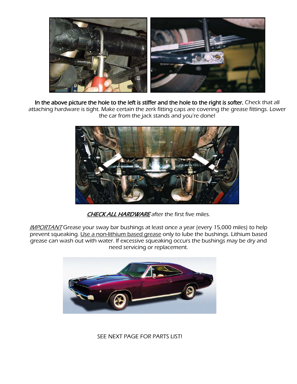 Hotchkis 2255F Front Sway Bar Set, Dodge B-Body 1966-1969 User Manual | Page 9 / 13