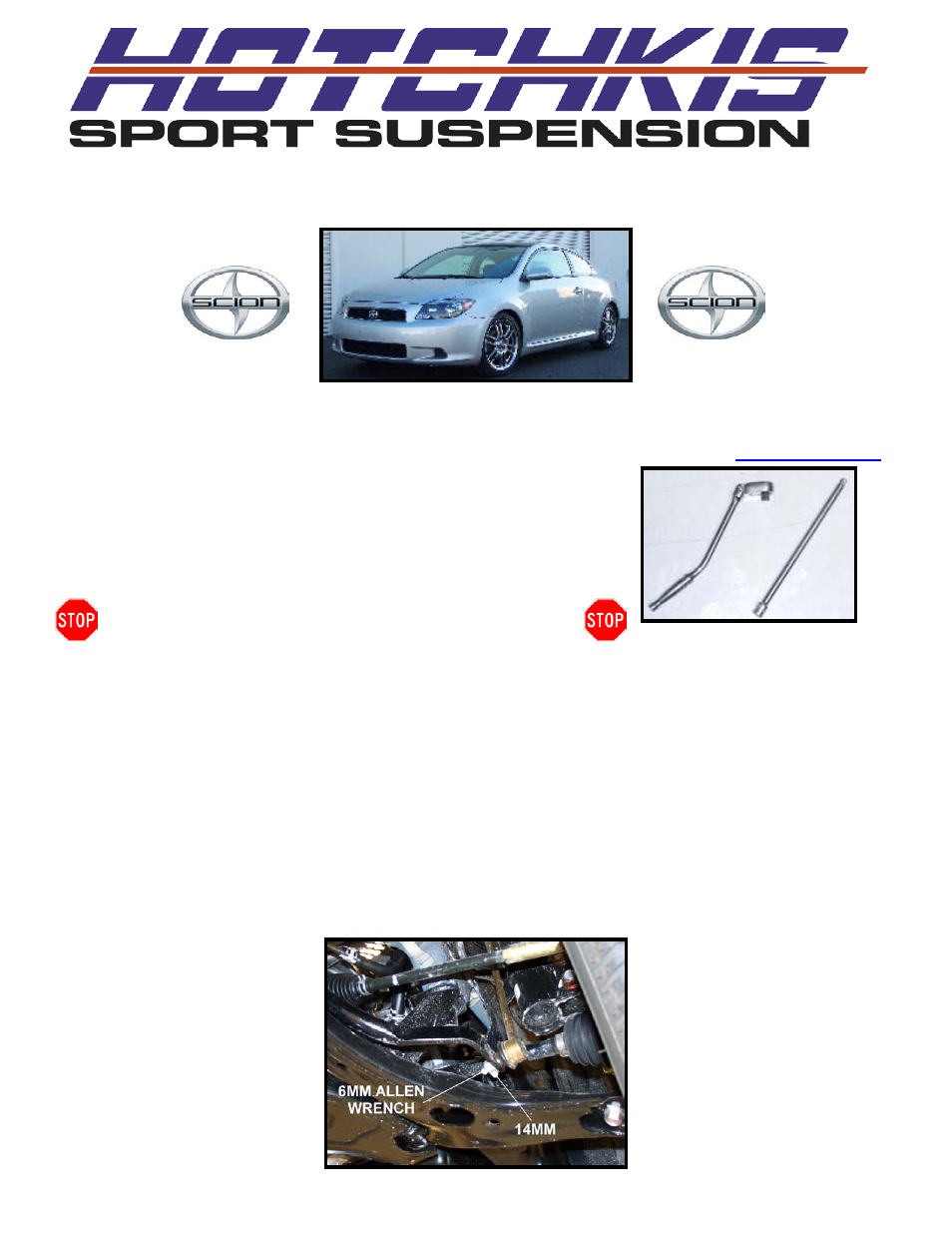 Hotchkis 22425 Scion TC Sport Sway Bar Set User Manual | 13 pages