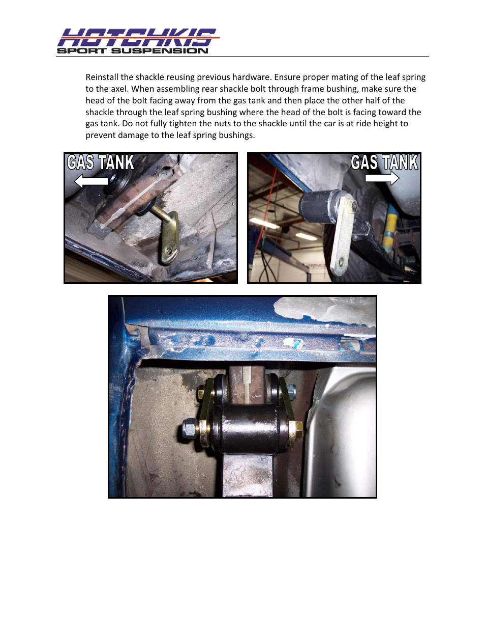 Reinstall the shackle | Hotchkis 21016 PIVOT BUSHING KIT 67-69 GM F-BODY User Manual | Page 12 / 15