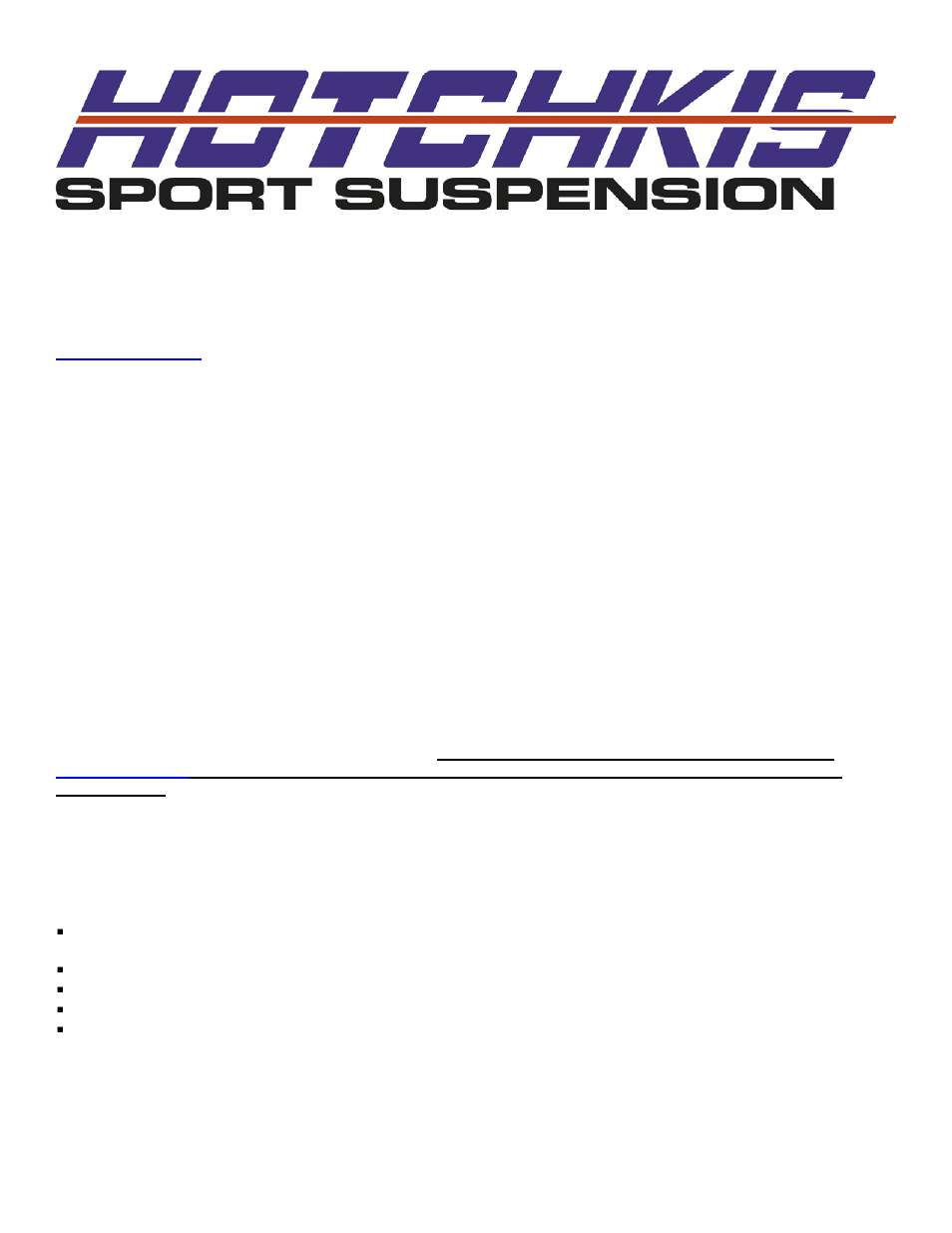 Installed in any vehicle that has been modified, Hotchkis performance llc, Return policy & limited warranty | Hotchkis 12425 Scion TC Sport Rear Camber Links User Manual | Page 7 / 9