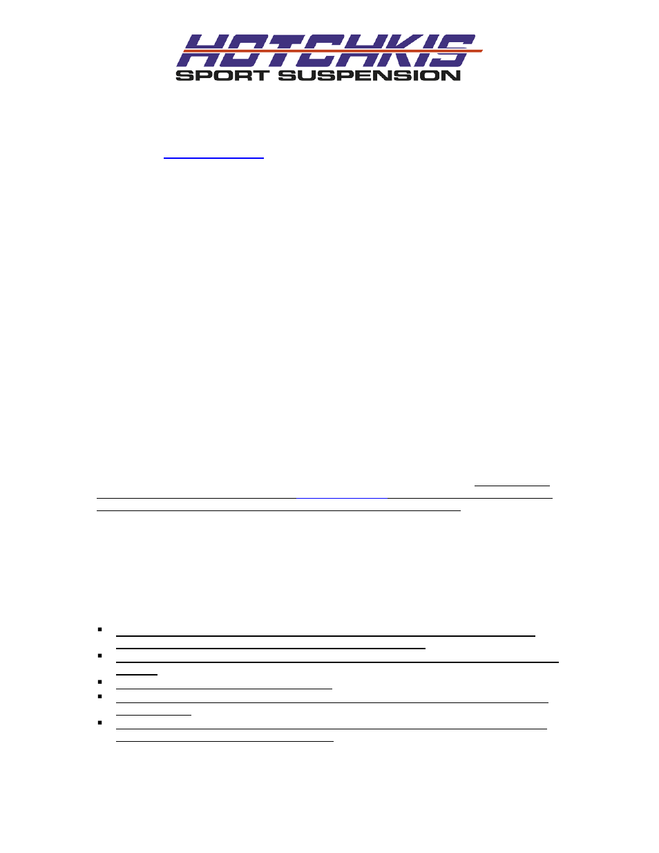 Uinstalled in any vehicle that has been modified, Hotchkis performance llc, Return policy & limited warranty | Hotchkis 2203R 1982-1992 GM F-Body Rear Sway Bar User Manual | Page 2 / 4