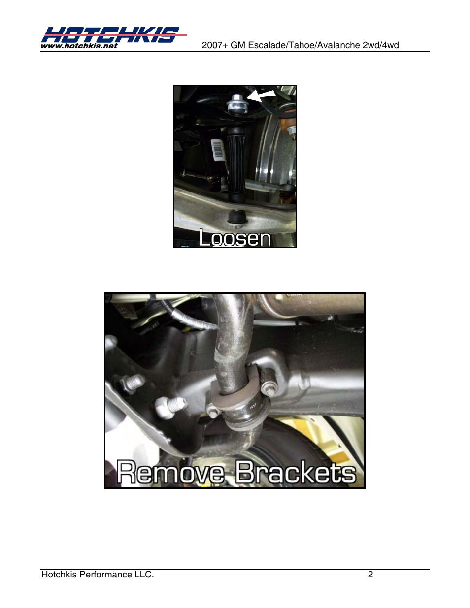 Hotchkis 2291 2007 - Present GM 1500 SUV Sport Sway Bar Set User Manual | Page 2 / 12