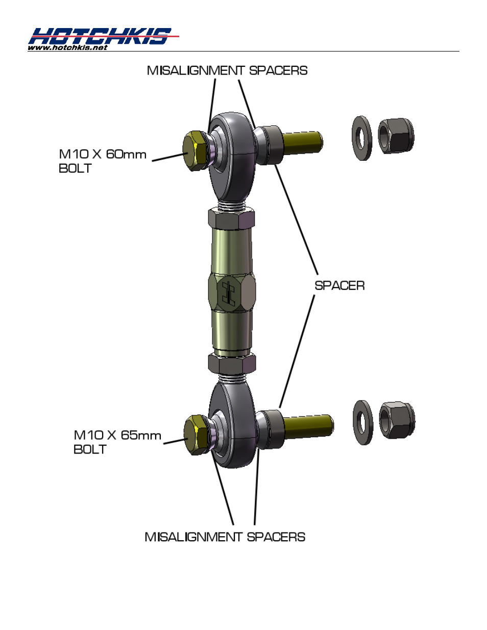 Hotchkis 25440R Evo X Heavy Duty Rear End Links User Manual | Page 2 / 4