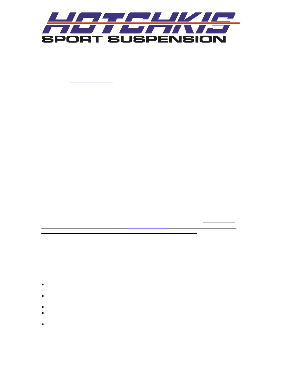 Installed in any vehicle that has been modified, Hotchkis performance llc, Return policy & limited warranty | Hotchkis 22832R Audi RS4 Sport Rear Sway Bar User Manual | Page 6 / 8