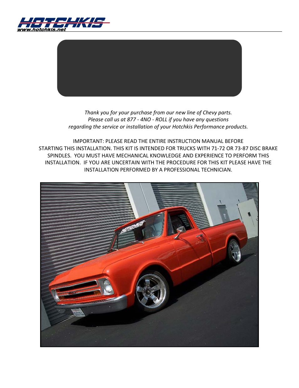 Hotchkis 80390 TVS System, Stage 1, 67-72 C-10 Small Block, 4'-6' Drop, 2WD User Manual | Page 4 / 100