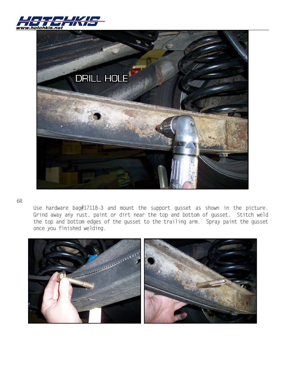 Weld support gusset | Hotchkis 80390 TVS System, Stage 1, 67-72 C-10 Small Block, 4'-6' Drop, 2WD User Manual | Page 76 / 100