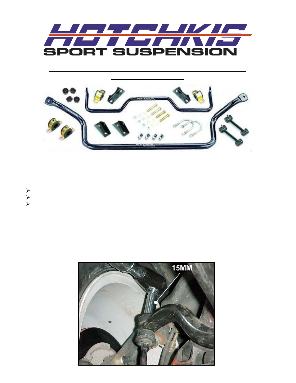 Hotchkis 2216 1997-2004 Dakota Sport Sway Bars User Manual | 14 pages