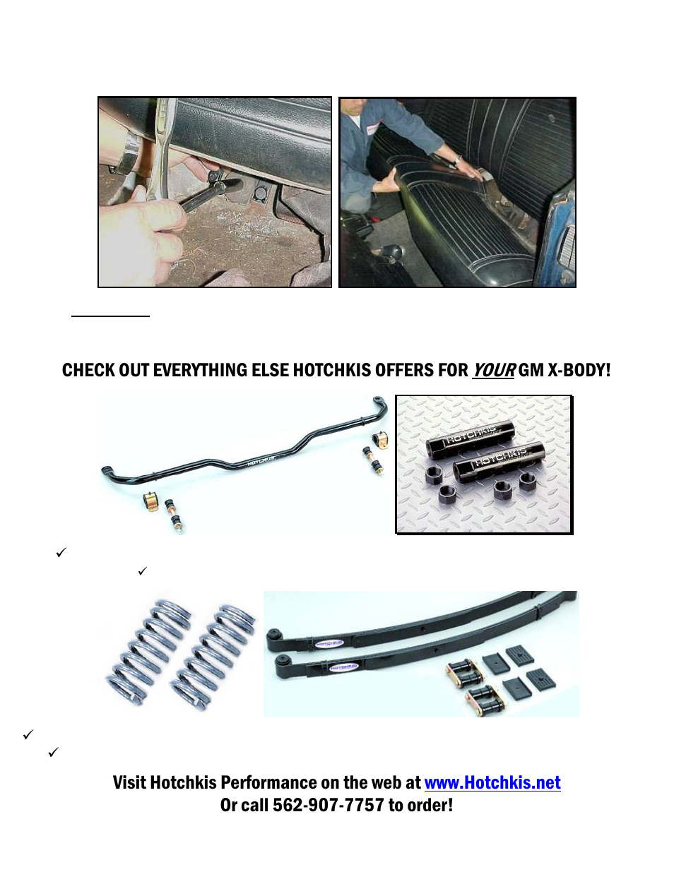 Your, Check out everything else hotchkis offers for, Gm x-body | Hotchkis 2260R 1968-1974 Nova Rear Sport Sway Bar User Manual | Page 6 / 10