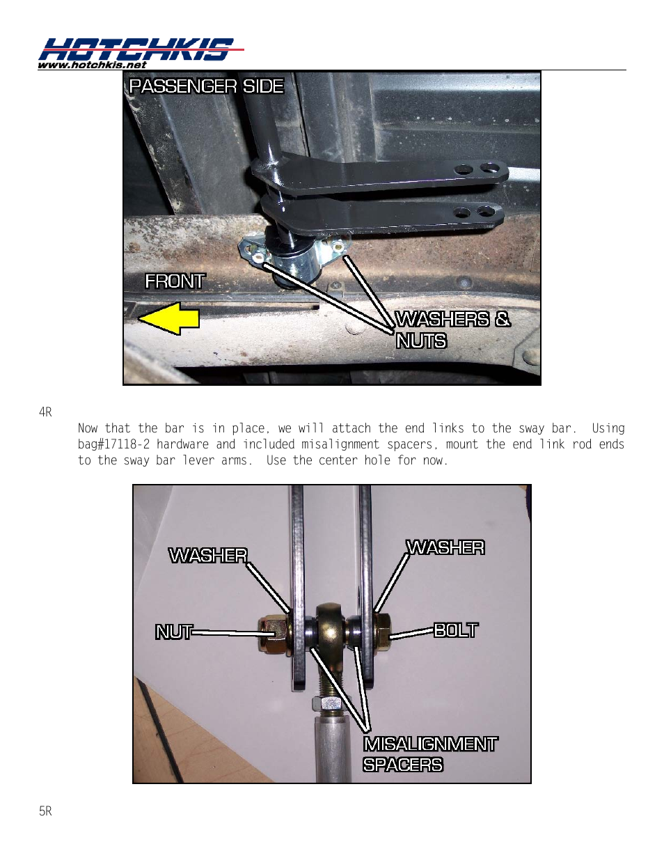 Connect end links, Drill the trailing arm mount hole | Hotchkis 22390 Sway Bars, Set, Blade Style, 63-72 C-10 User Manual | Page 17 / 25