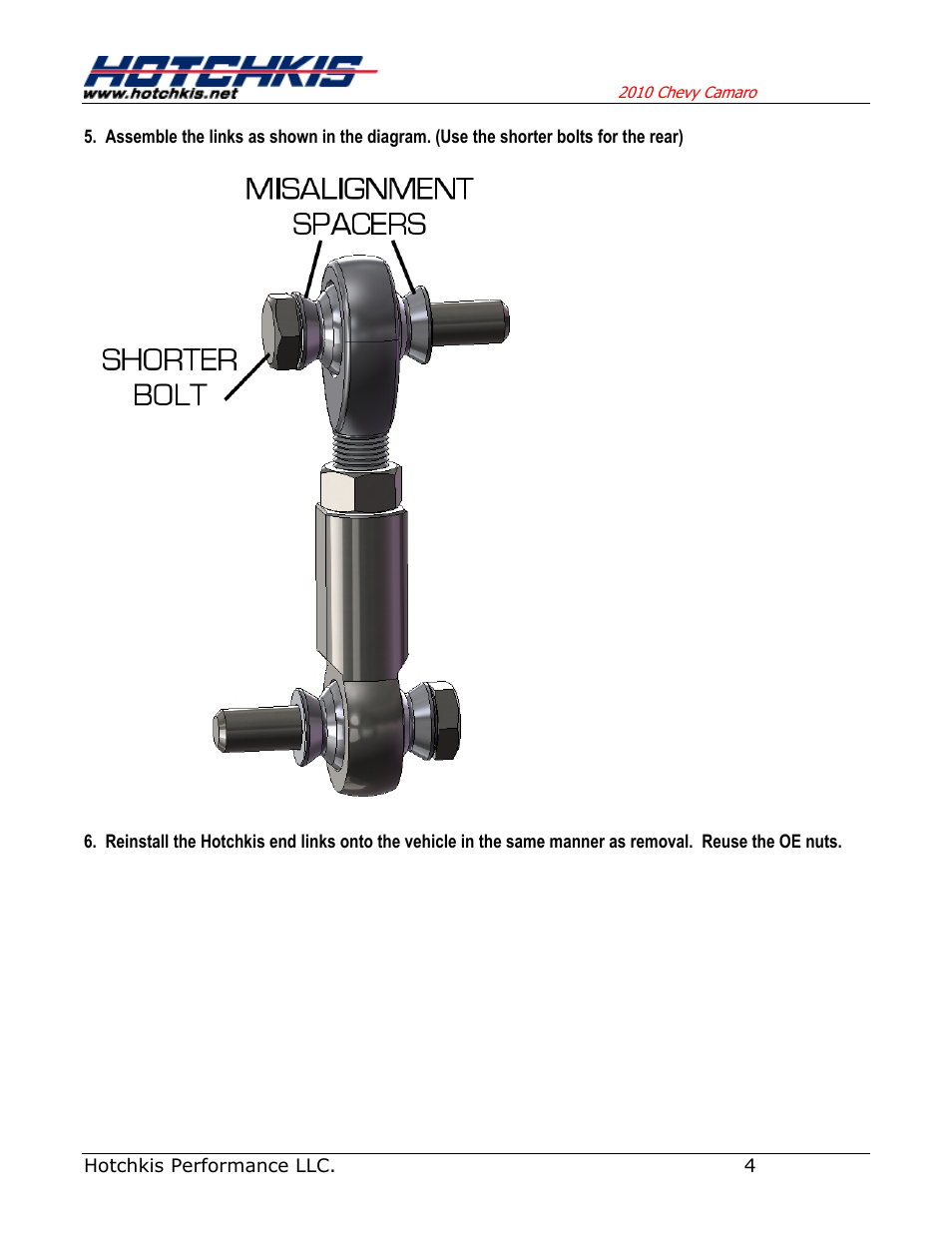 Hotchkis 80117 TVS System, Stage 3, 10-11 Camaro, Race Pack User Manual | Page 29 / 29