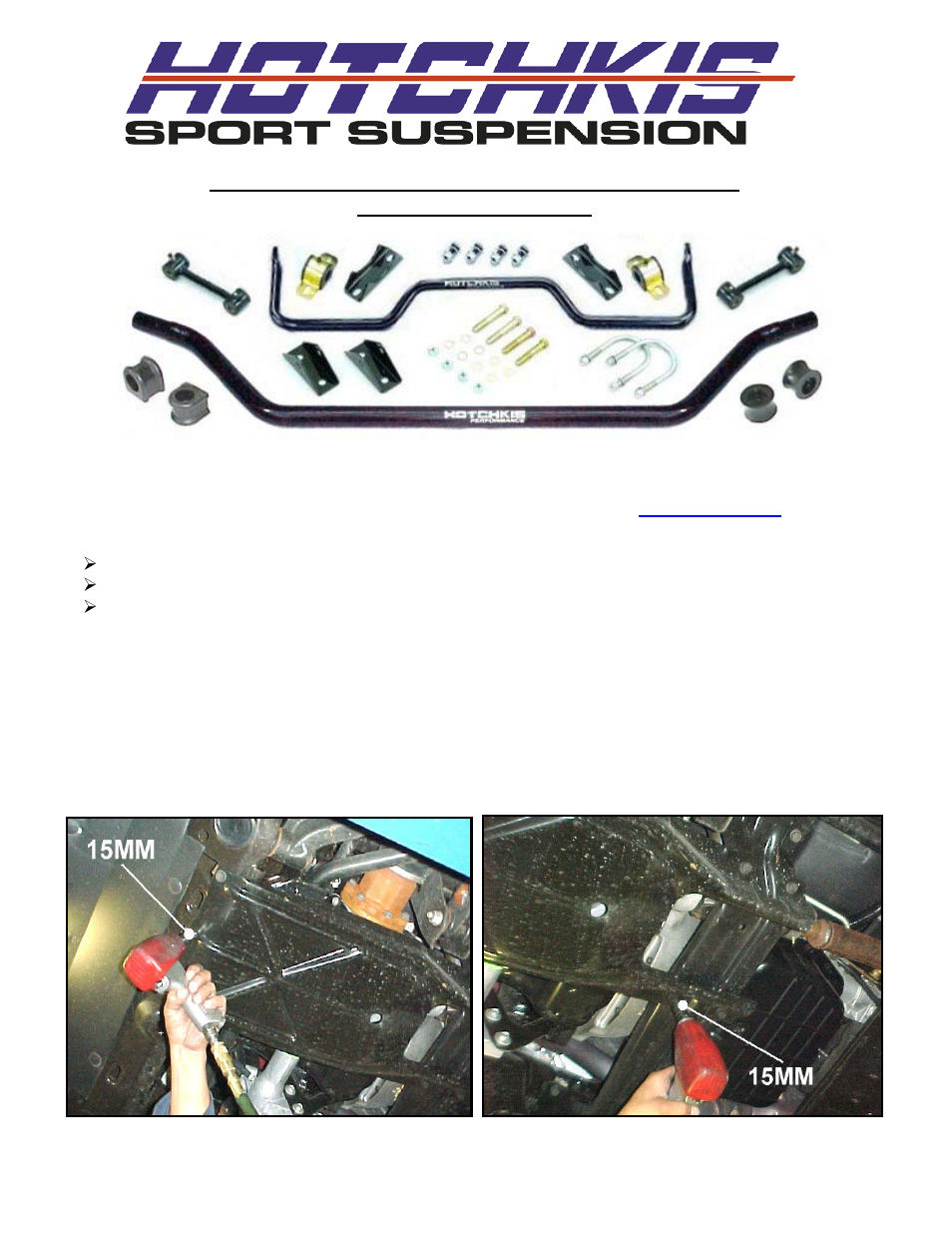 Hotchkis 2221 1997-1999 Dakota 4x4 Sport Sway Bars User Manual | 14 pages