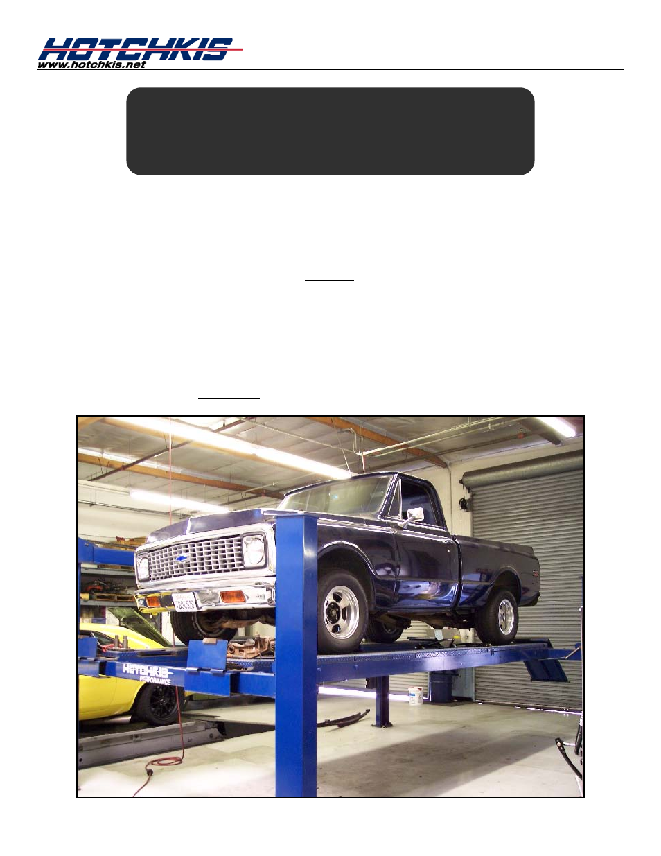Hotchkis 22108 Sway Bars, Front, 63-72 C-10, Sport User Manual | 18 pages