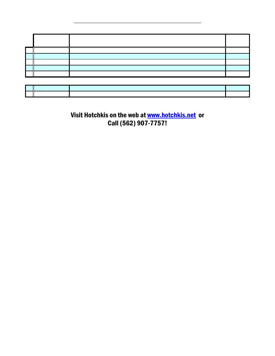 2003 scion xa/xb stabilizer bar kit, parts list | Hotchkis 22412 04-07 Scion xA-xB Sport Sway Bars User Manual | Page 5 / 8