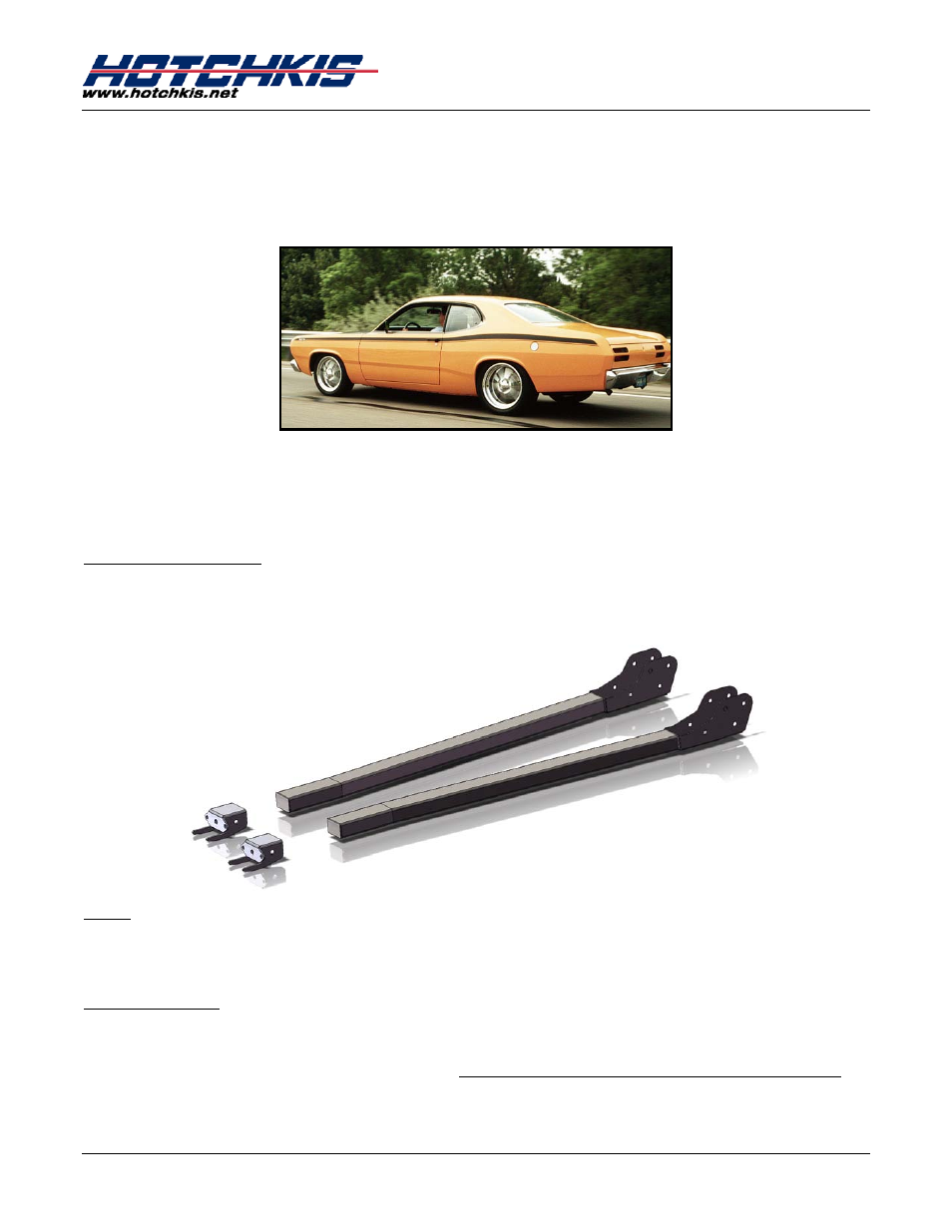 Hotchkis 4015 111" Wheelbase Dodge, Plymouth A-Body Sub Frame Connectors User Manual | Page 2 / 14