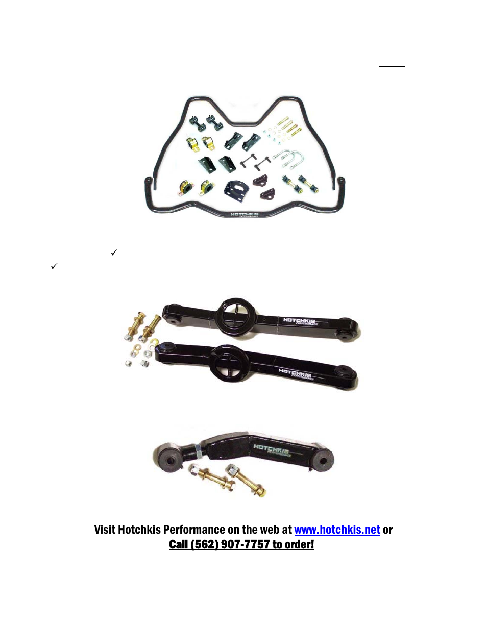 Tubular front and rear sport sway bar set | Hotchkis 1813 Rear Suspension Package, Adjustable, Dual Upper, 59-64 GM B Body User Manual | Page 21 / 23