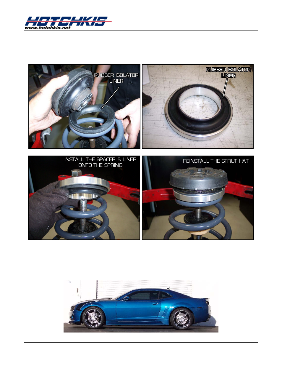 Hotchkis 38109 Coil Springs, Front, Strut Spacer, 10-13 Camaro, 1-2" Lift User Manual | Page 5 / 5