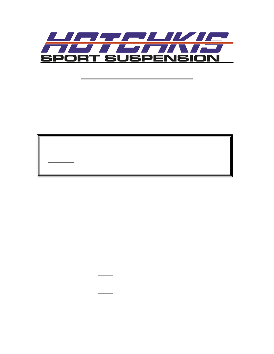 Hotchkis 1801 1982-2002 GM F-Body Rear Suspension Pckg. User Manual | 11 pages