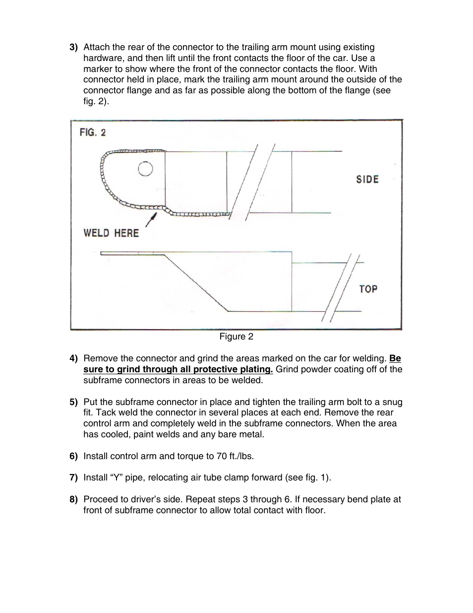 Hotchkis 4001 1982-1992 Camaro-Firebird Sub Frame Connectors User Manual | Page 2 / 5