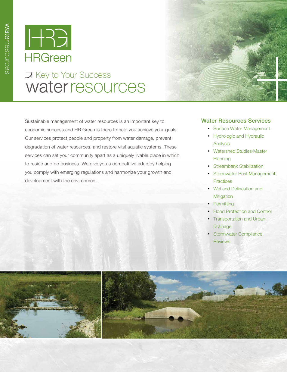 HR Green Water Resources Brochure User Manual | 2 pages