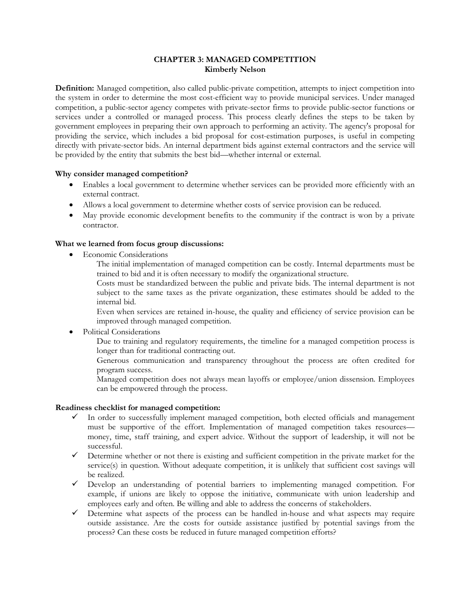 Chapter 3: managed competition kimberly nelson | HR Green ASD for Local Governments Handbook - Executive Summary User Manual | Page 8 / 15