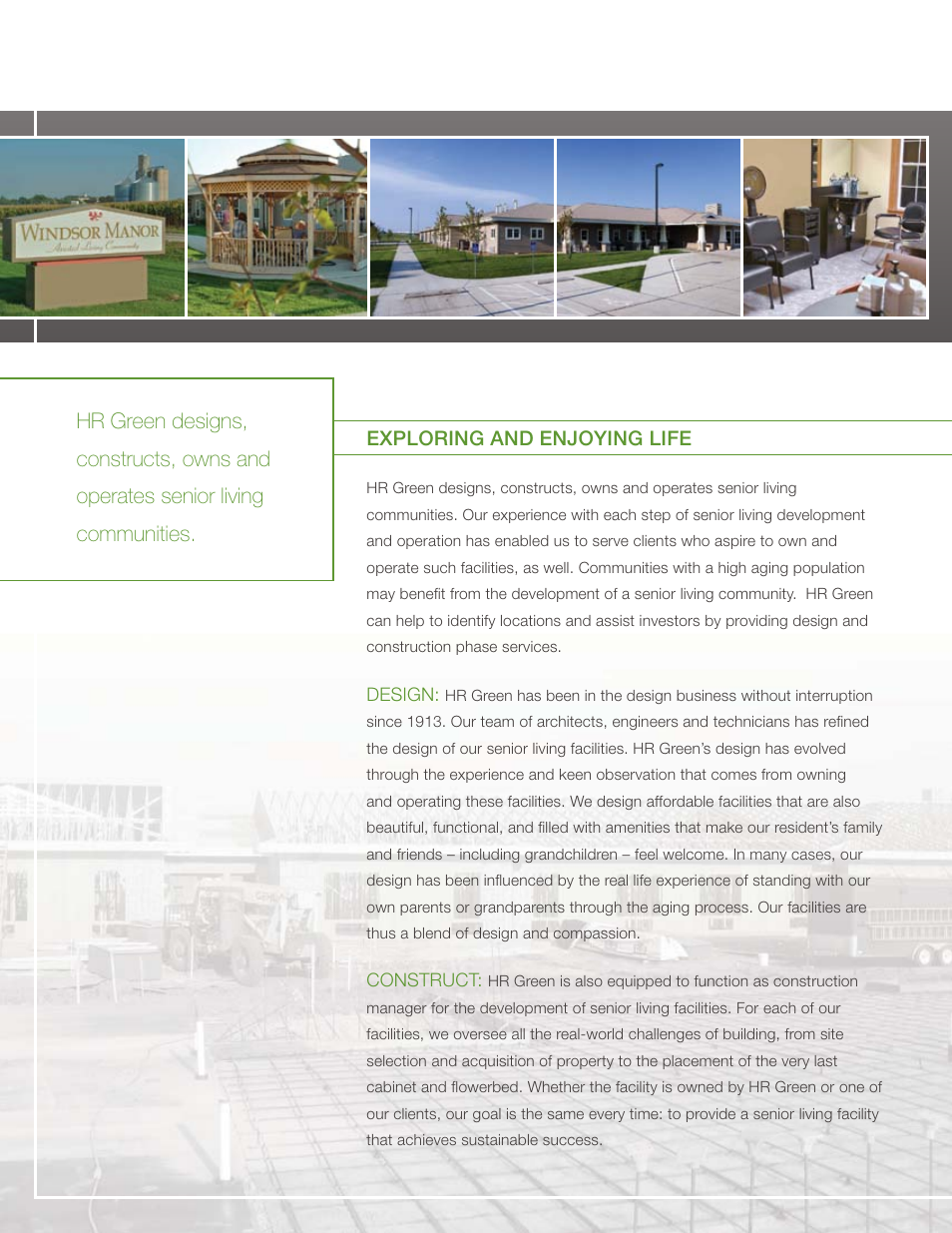 HR Green Senior Living Brochure User Manual | Page 2 / 4