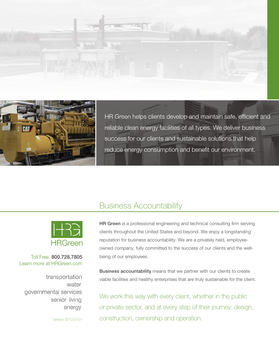 Services, Methane to energy, Business accountability | Methane to | HR Green Methane Brochure User Manual | Page 4 / 4