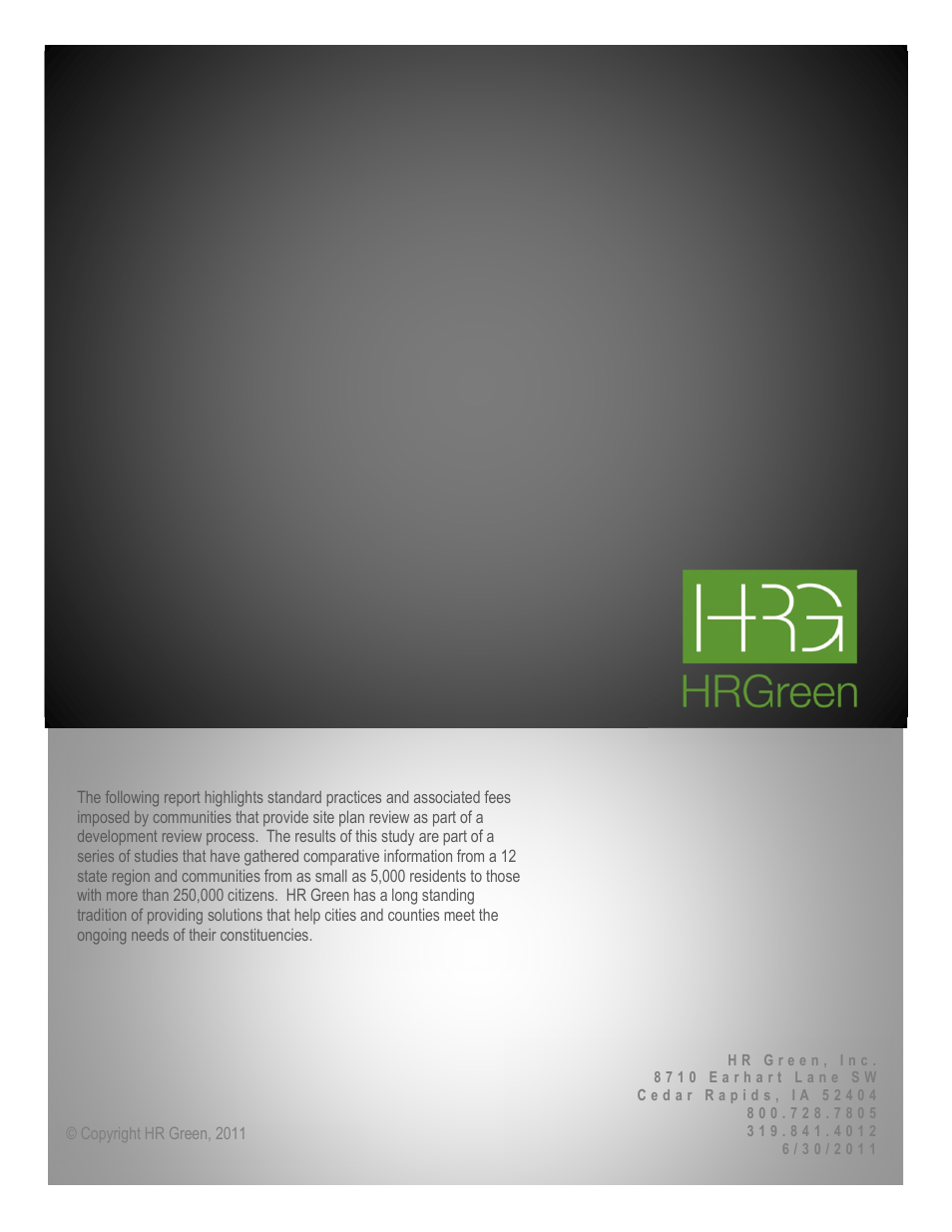 HR Green Rate Fee Survey Report User Manual | 69 pages