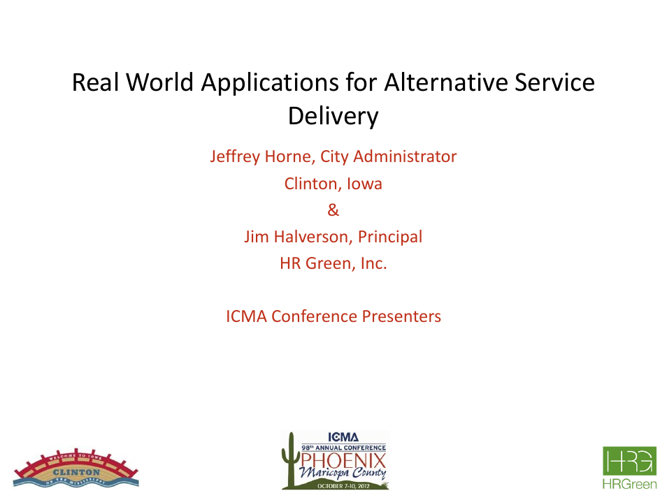 HR Green Real World Applications for Alternative Service Delivery User Manual | 28 pages