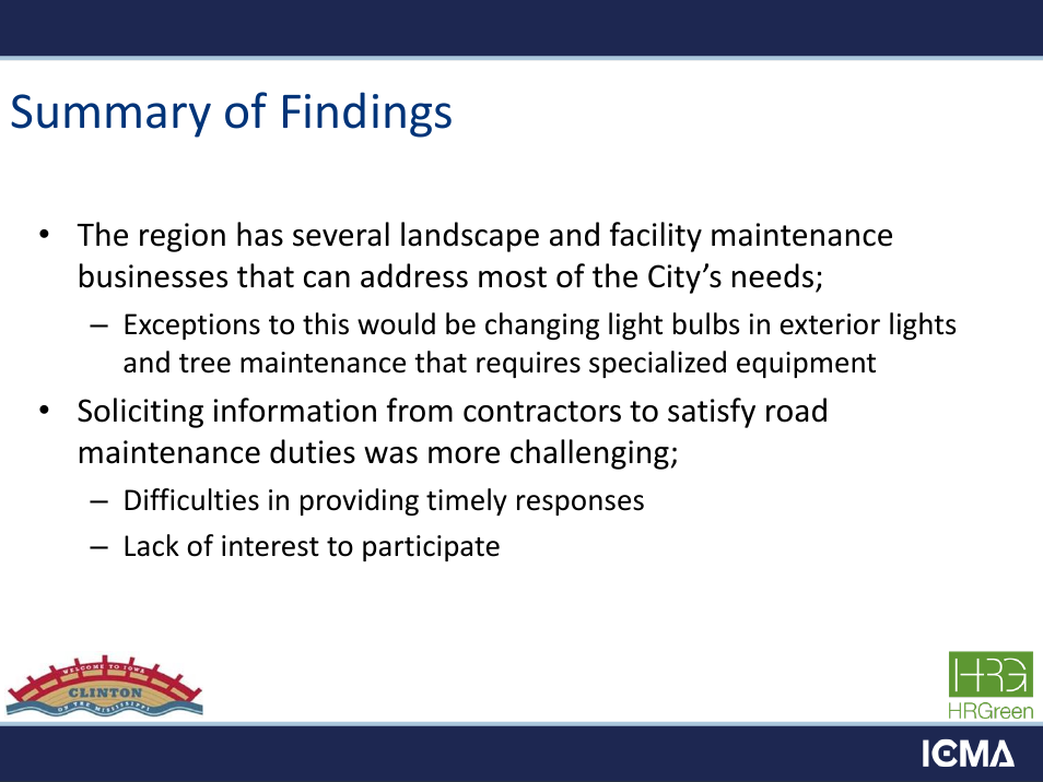 Summary of findings | HR Green Real World Applications for Alternative Service Delivery User Manual | Page 20 / 28