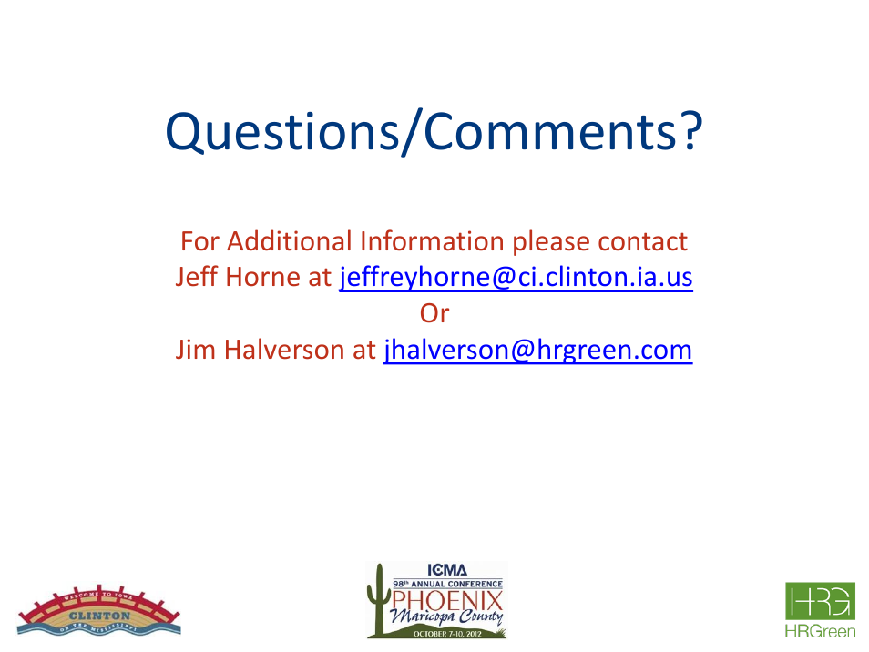 Questions/comments | HR Green Real World Applications for Alternative Service Delivery User Manual | Page 27 / 28