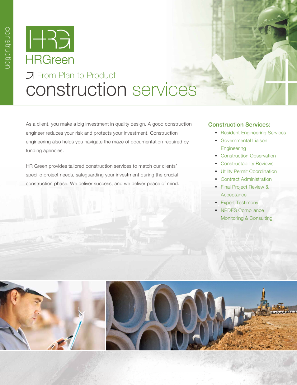 HR Green Construction Brochure User Manual | 2 pages