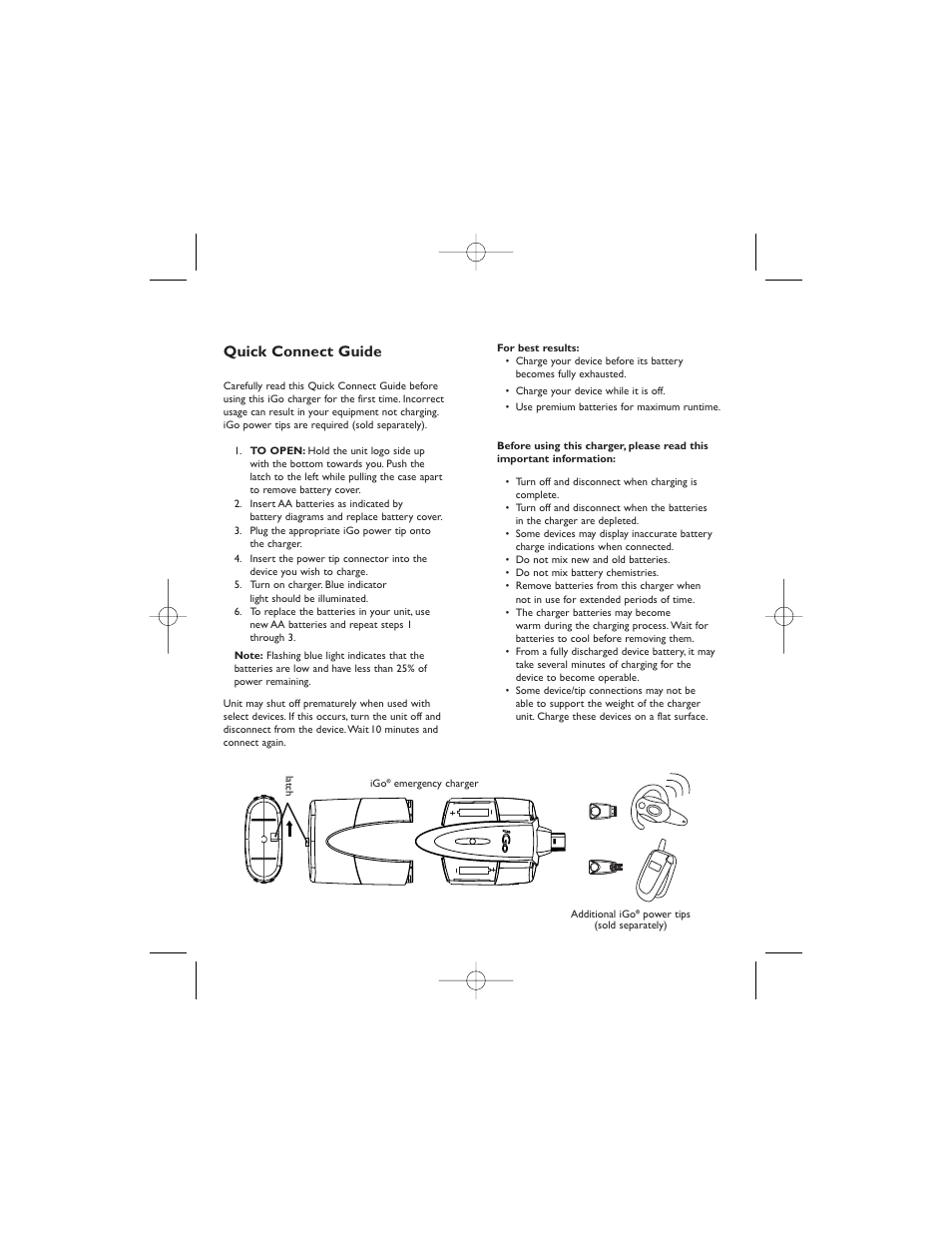 Quick connect guide | iGo ps002640004 powerXtender Charger User Manual | Page 2 / 2
