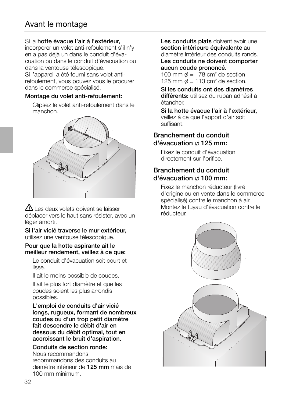Avant le montage | Siemens LC 46492 User Manual | Page 32 / 80
