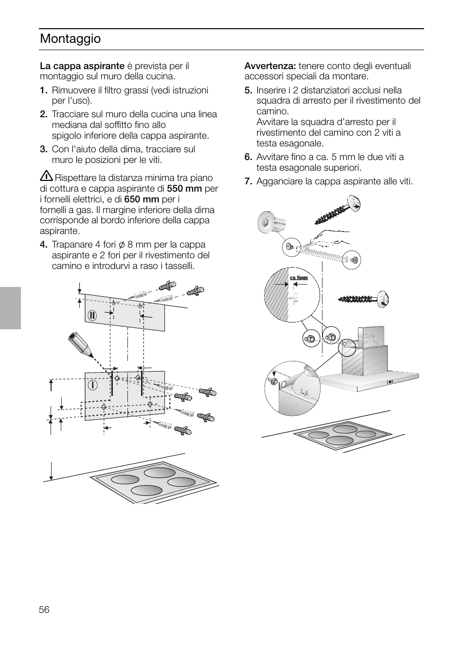 Montaggio | Siemens LC 46492 User Manual | Page 56 / 80