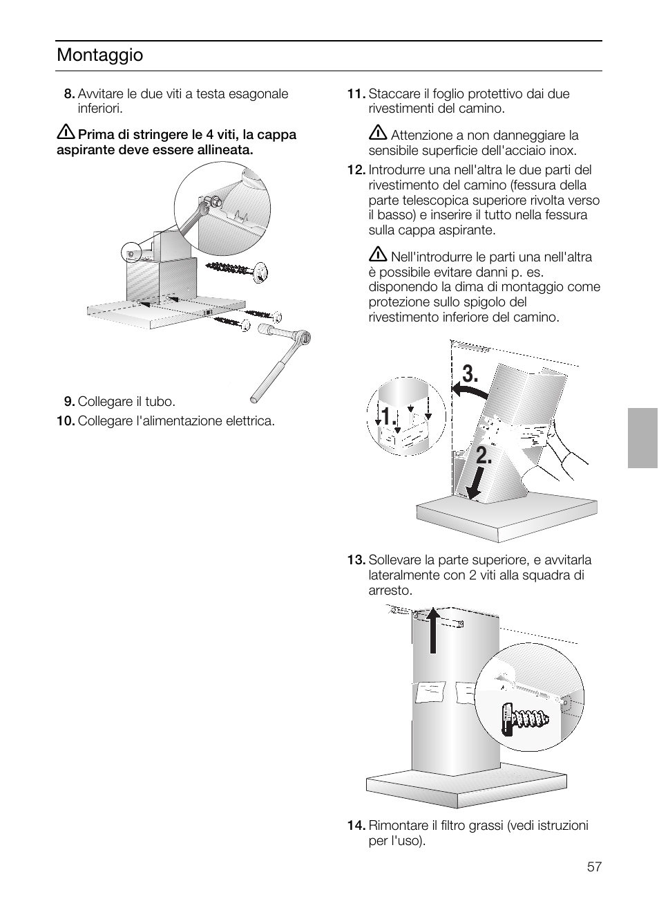 Montaggio | Siemens LC 46492 User Manual | Page 57 / 80